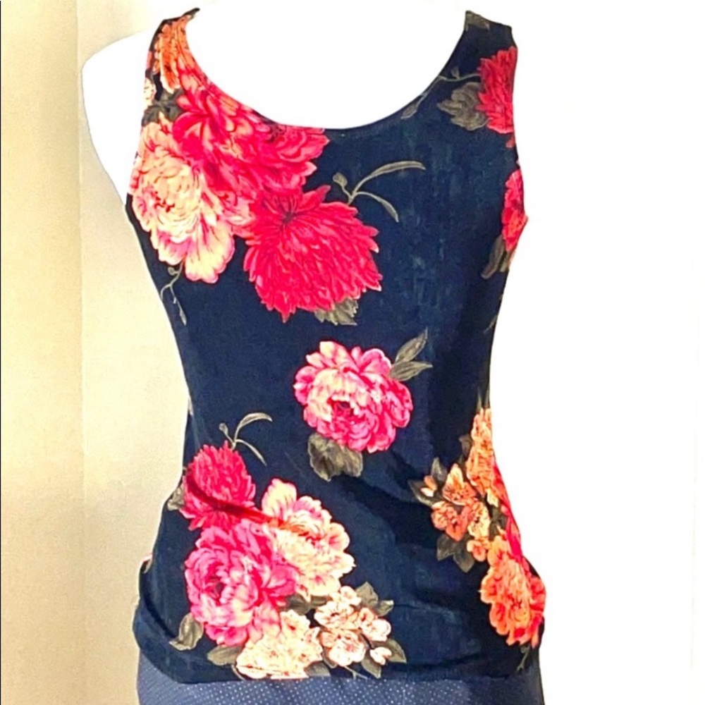 Chico's Traveler's Floral Rose Tank - Size 0 (S)